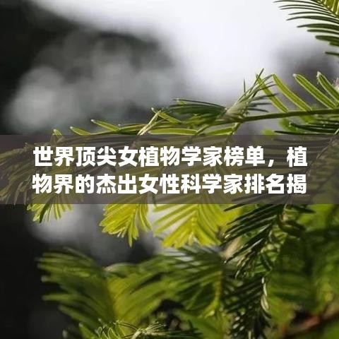 世界顶尖女植物学家榜单，植物界的杰出女性科学家排名揭晓！