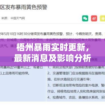 梧州暴雨实时更新，最新消息及影响分析