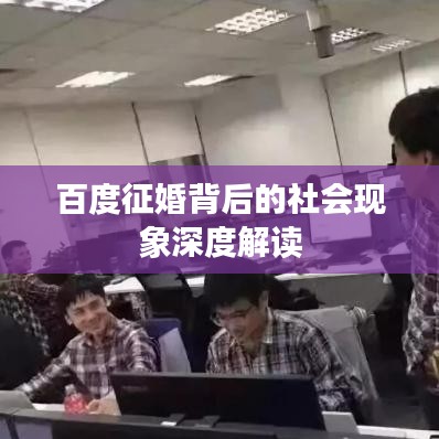 百度征婚背后的社会现象深度解读